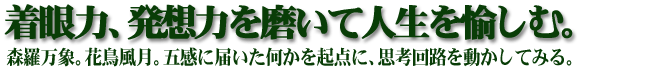 着眼力、発想力を磨いて人生を愉しむ。